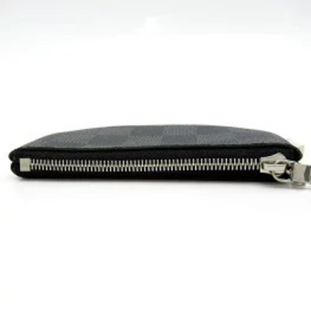 Louis Vuitton Pochette Damier Pouch Canvas Leather Graphite Black - Picture 2 of 5